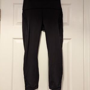 Lululemon Black Leggings with Lace Detail